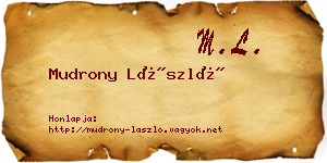 Mudrony László névjegykártya