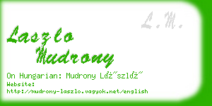 laszlo mudrony business card
